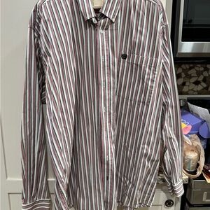Cinch Red and White Striped Men's Shirt